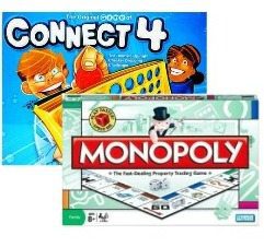 Image showing Monopoly and Connect Four boardgames by Hasbro Image showing Monopoly and Connect Four boardgames by Hasbro